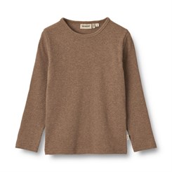 Wheat T-shirt Stig LS - Coffee melange